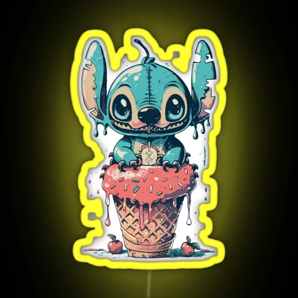 Stitch Ice Cream RGB Neon Sign