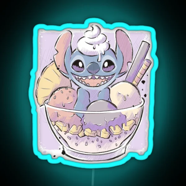 Stitch Ice Cream RGB Neon Sign