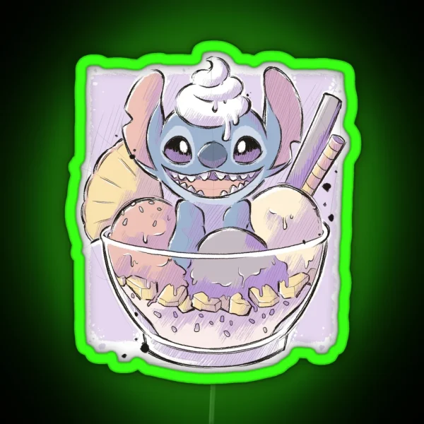 Stitch Ice Cream RGB Neon Sign