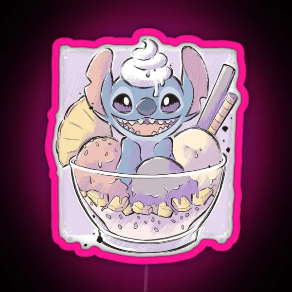 Stitch Ice Cream RGB Neon Sign