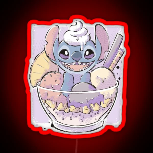 Stitch Ice Cream RGB Neon Sign