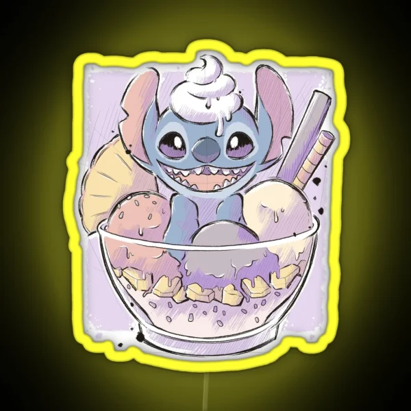 Stitch Ice Cream RGB Neon Sign