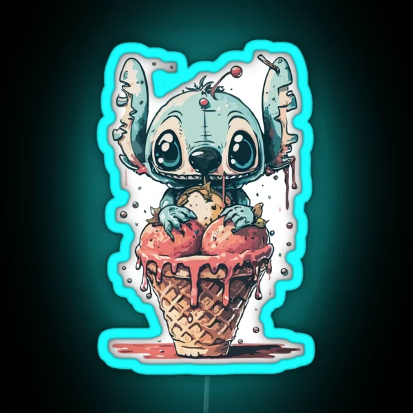 Stitch Ice Cream RGB Neon Sign