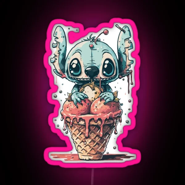 Stitch Ice Cream RGB Neon Sign