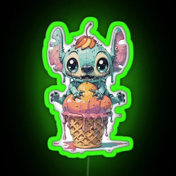 Stitch Ice Cream RGB Neon Sign