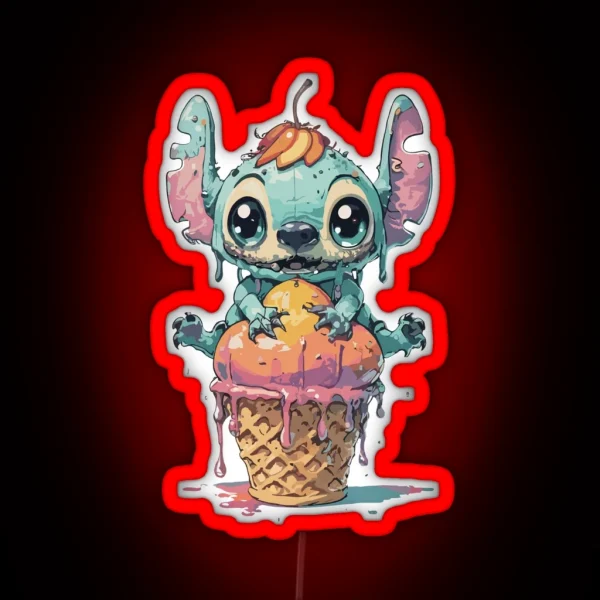 Stitch Ice Cream RGB Neon Sign