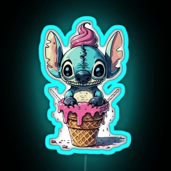 Stitch Ice Cream RGB Neon Sign