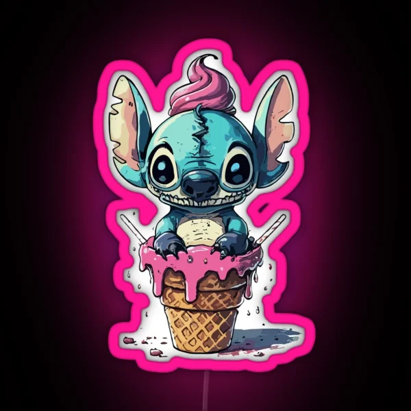 Stitch Ice Cream RGB Neon Sign