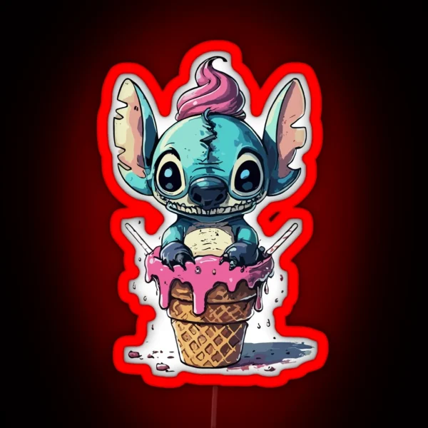 Stitch Ice Cream RGB Neon Sign