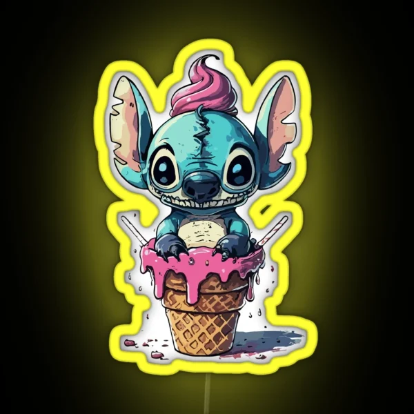 Stitch Ice Cream RGB Neon Sign