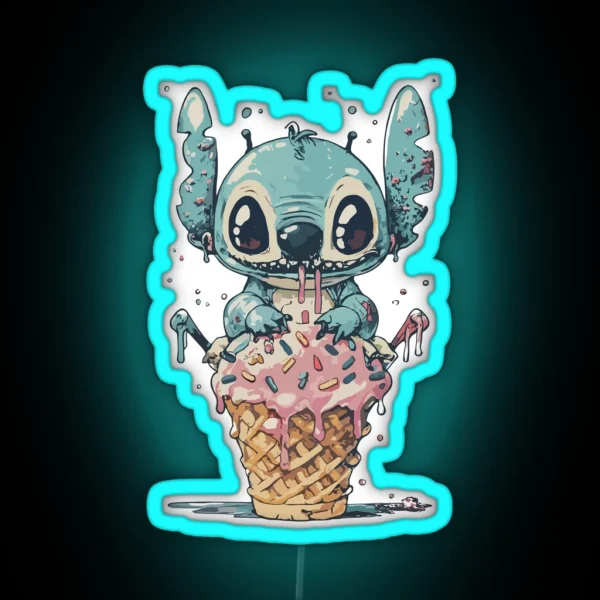 Stitch Ice Cream RGB Neon Sign