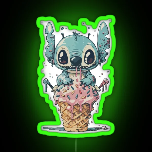 Stitch Ice Cream RGB Neon Sign