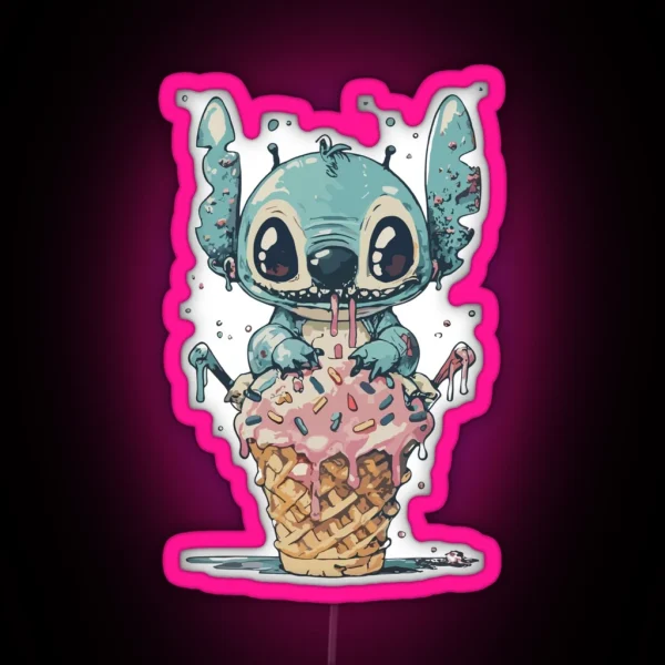 Stitch Ice Cream RGB Neon Sign