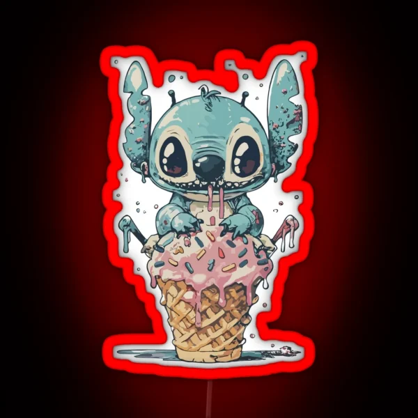 Stitch Ice Cream RGB Neon Sign
