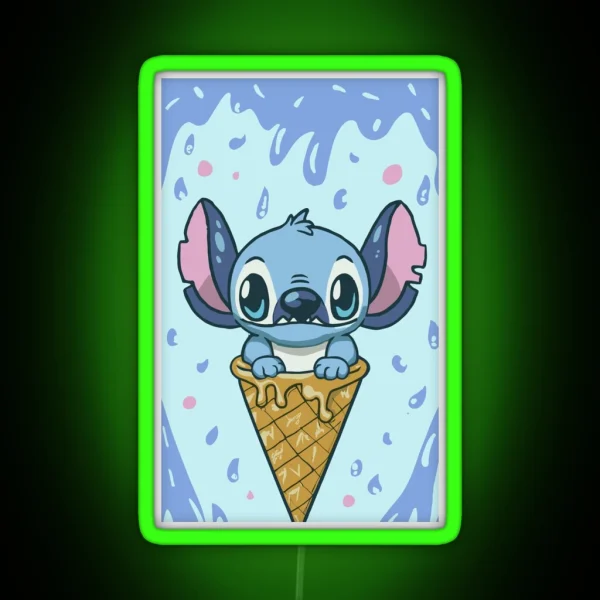 Stitch Ice Cream RGB Neon Sign