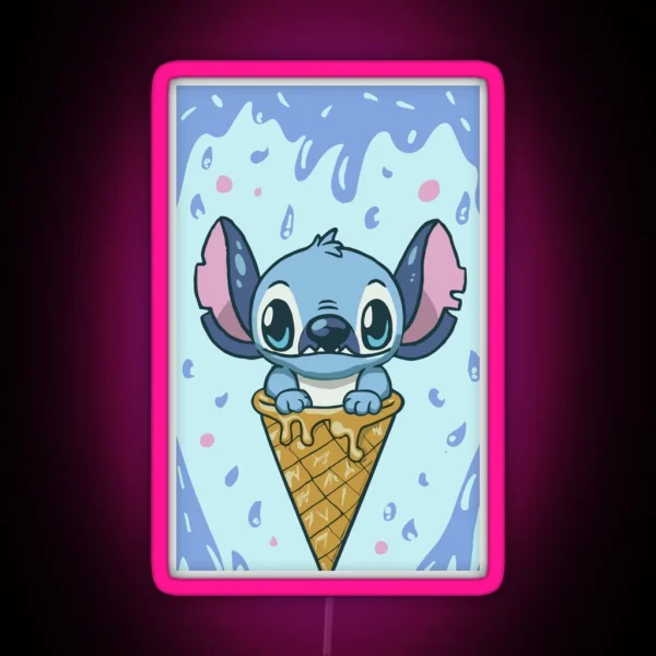Stitch Ice Cream RGB Neon Sign