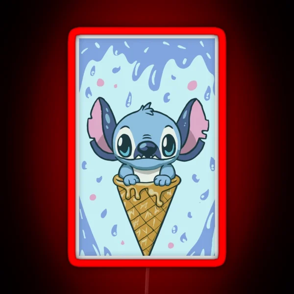 Stitch Ice Cream RGB Neon Sign