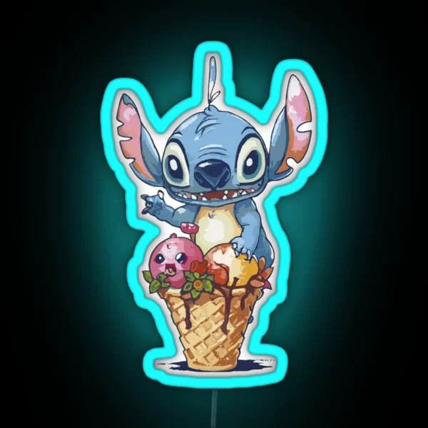 Stitch Ice Cream RGB Neon Sign