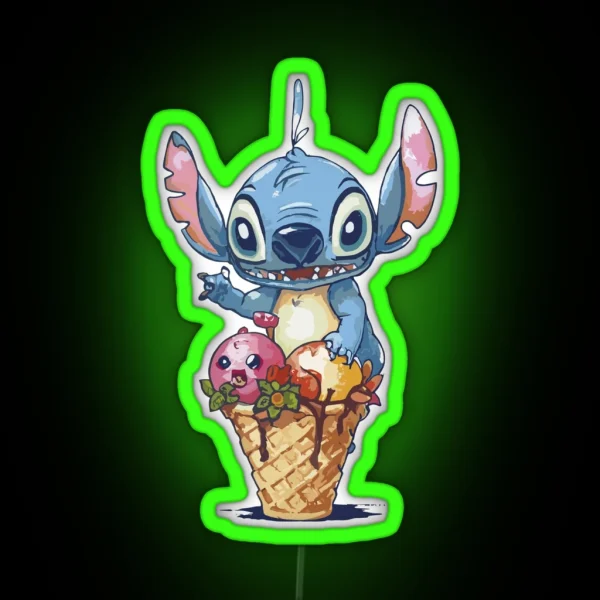 Stitch Ice Cream RGB Neon Sign