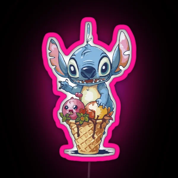 Stitch Ice Cream RGB Neon Sign