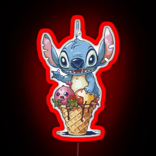 Stitch Ice Cream RGB Neon Sign