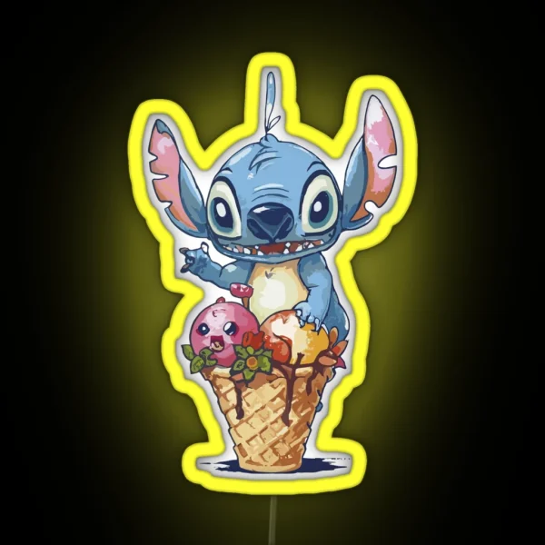 Stitch Ice Cream RGB Neon Sign