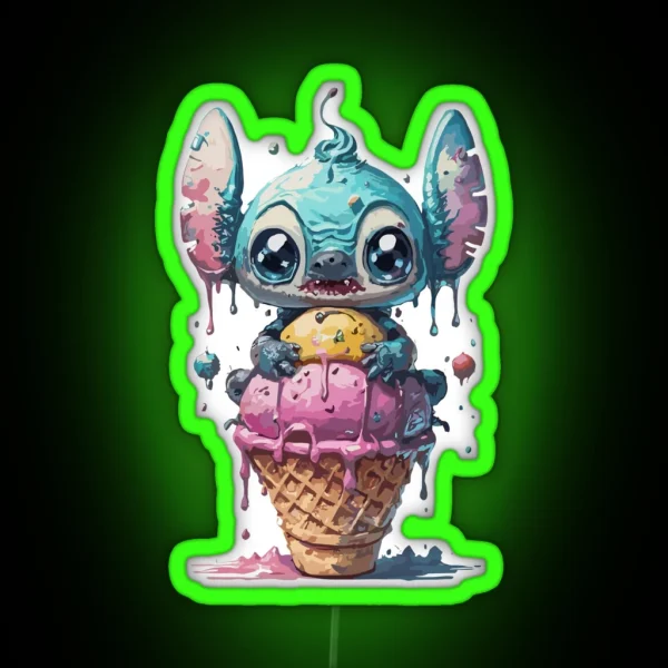 Stitch Ice Cream RGB Neon Sign