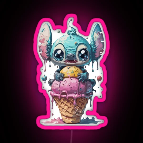 Stitch Ice Cream RGB Neon Sign