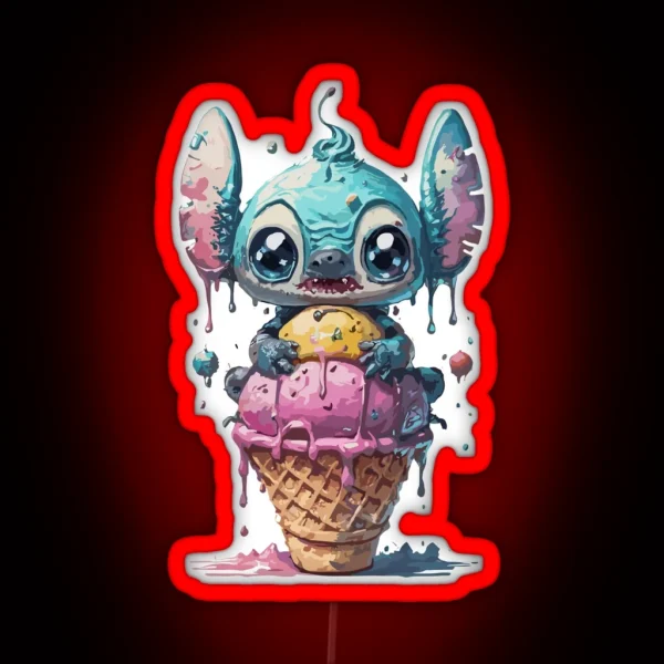 Stitch Ice Cream RGB Neon Sign