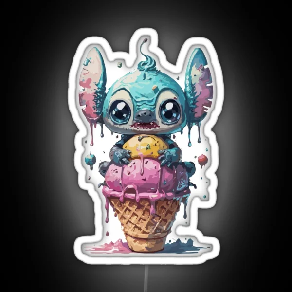 Stitch Ice Cream RGB Neon Sign