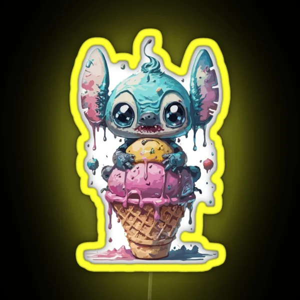 Stitch Ice Cream RGB Neon Sign