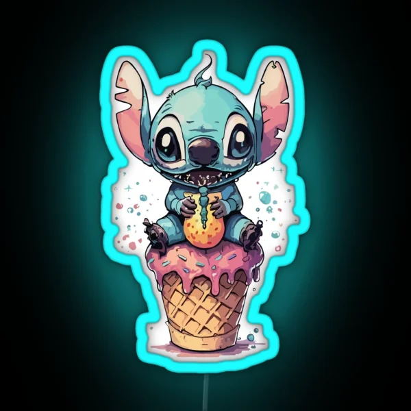 Stitch Ice Cream RGB Neon Sign