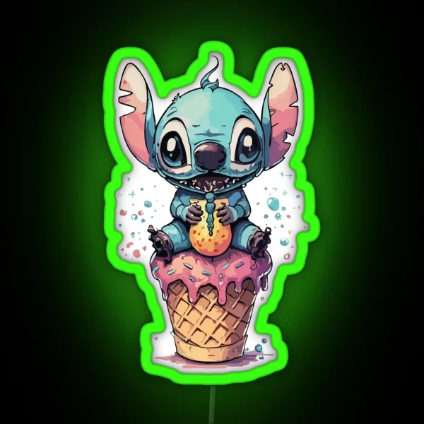 Stitch Ice Cream RGB Neon Sign