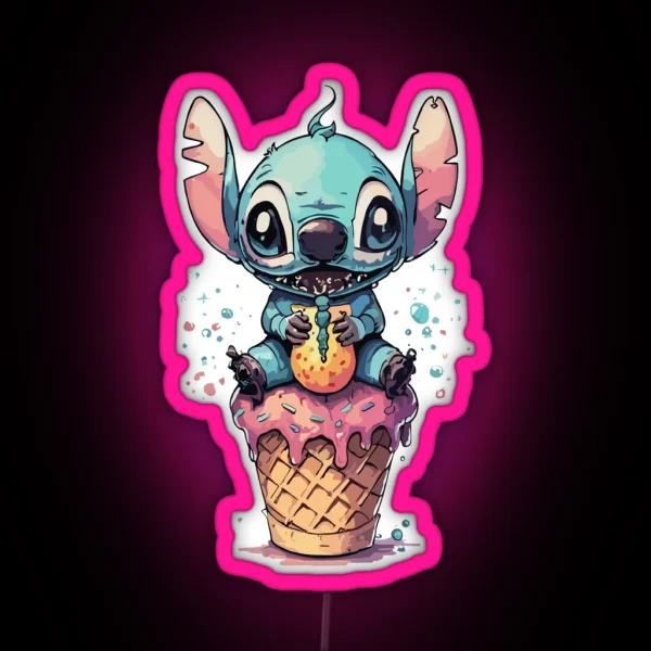 Stitch Ice Cream RGB Neon Sign
