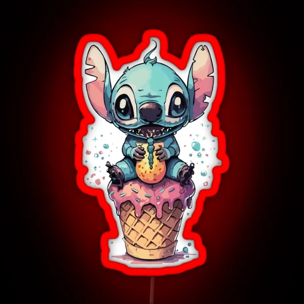 Stitch Ice Cream RGB Neon Sign