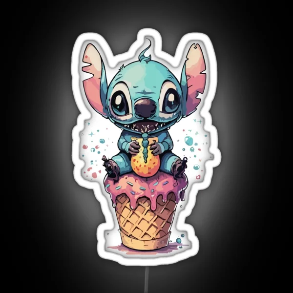 Stitch Ice Cream RGB Neon Sign