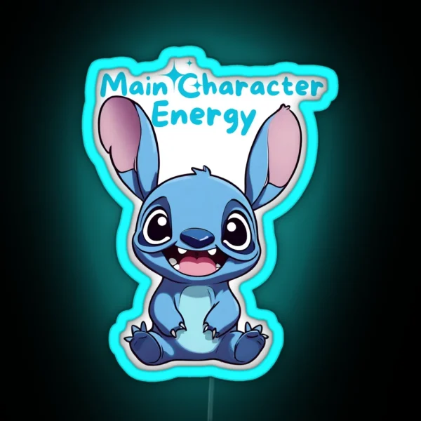 Stitch Main Character Energy RGB Neon Sign