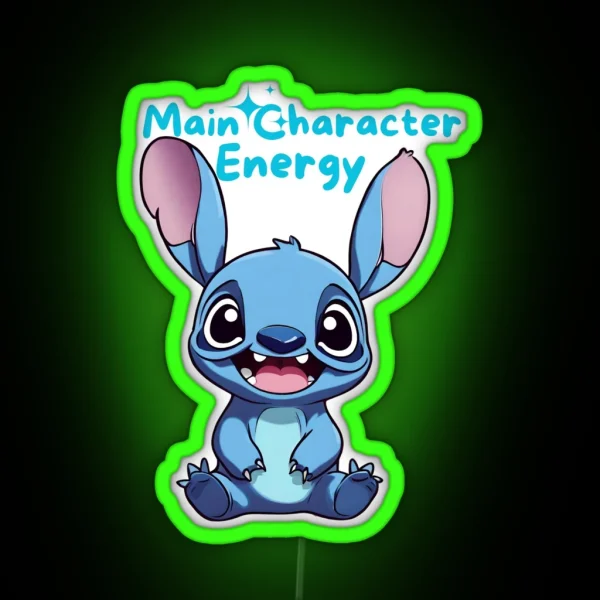 Stitch Main Character Energy RGB Neon Sign
