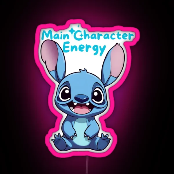 Stitch Main Character Energy RGB Neon Sign