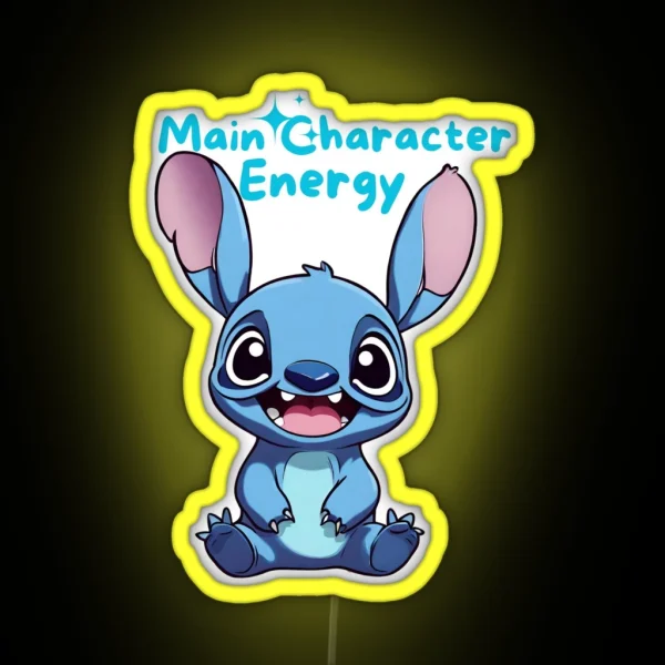 Stitch Main Character Energy RGB Neon Sign