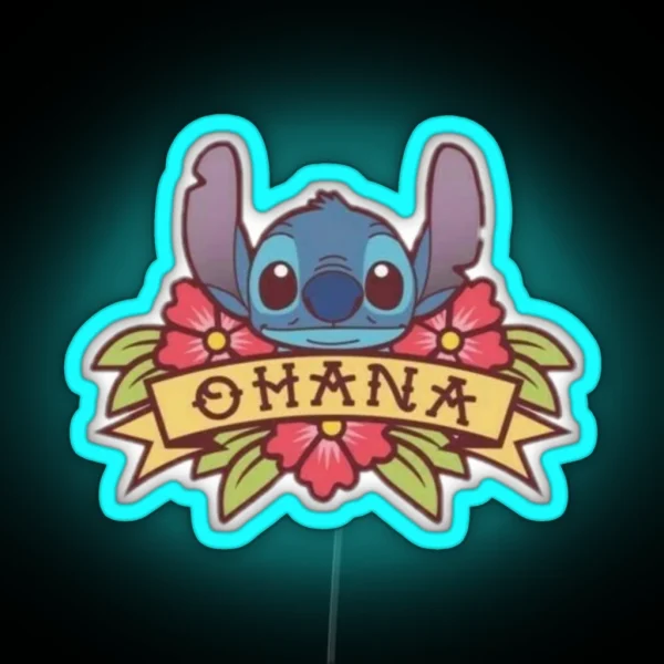 Stitch Ohana RGB Neon Sign