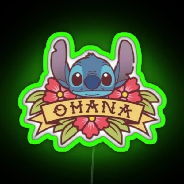 Stitch Ohana RGB Neon Sign