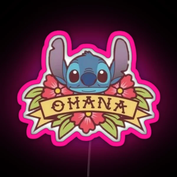 Stitch Ohana RGB Neon Sign