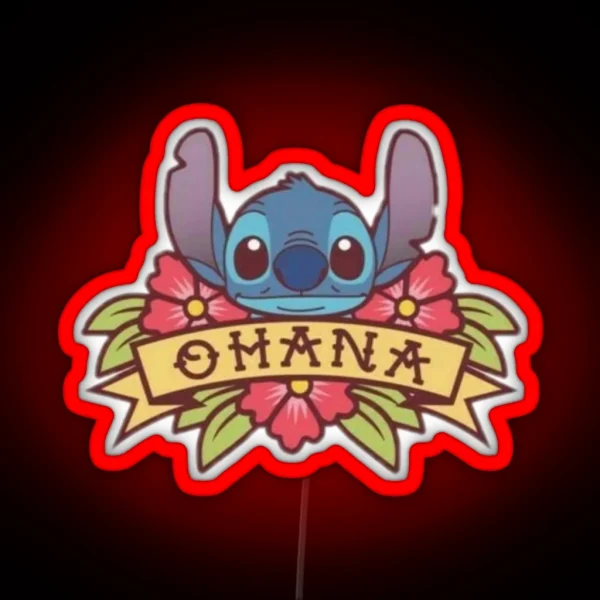 Stitch Ohana RGB Neon Sign