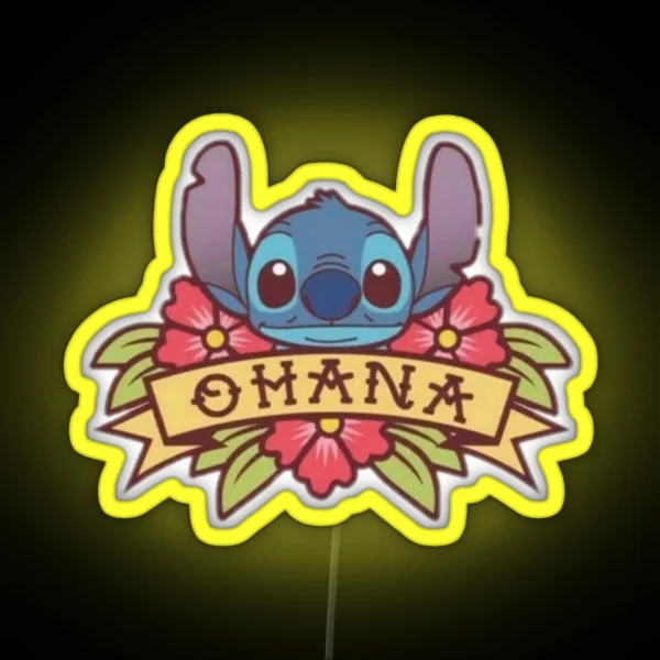 Stitch Ohana RGB Neon Sign
