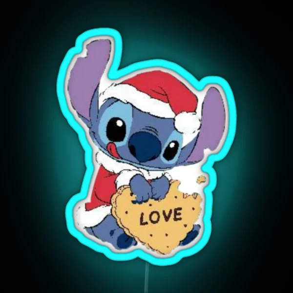 Stitch Santa Claus RGB Neon Sign
