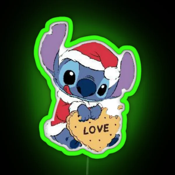 Stitch Santa Claus RGB Neon Sign