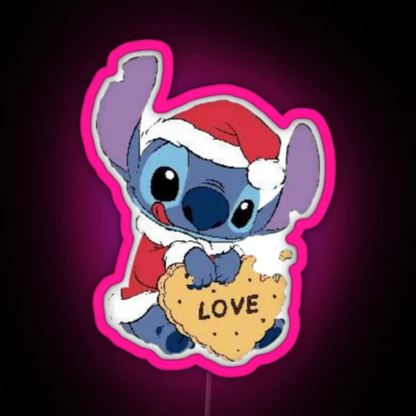 Stitch Santa Claus RGB Neon Sign