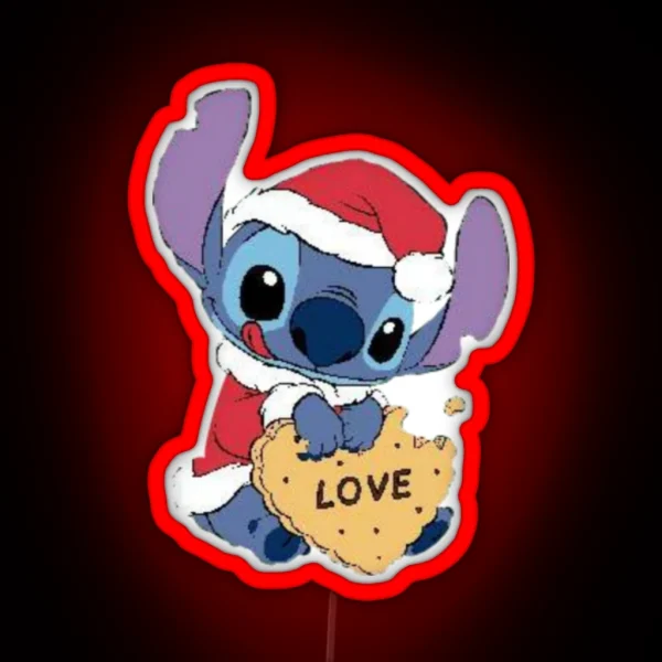 Stitch Santa Claus RGB Neon Sign