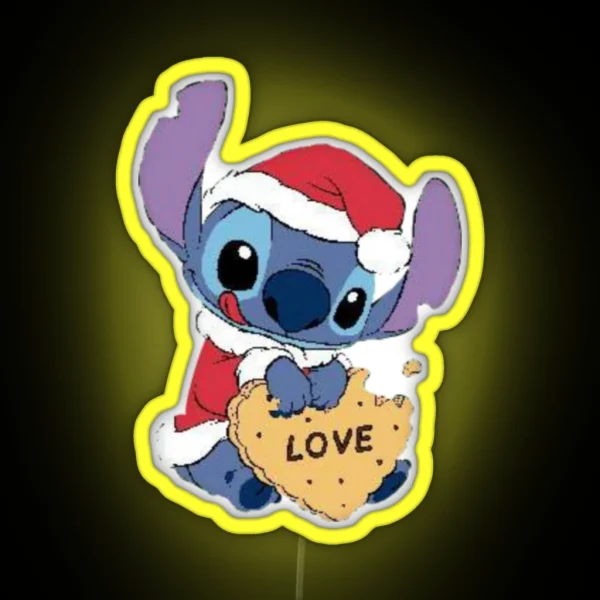 Stitch Santa Claus RGB Neon Sign